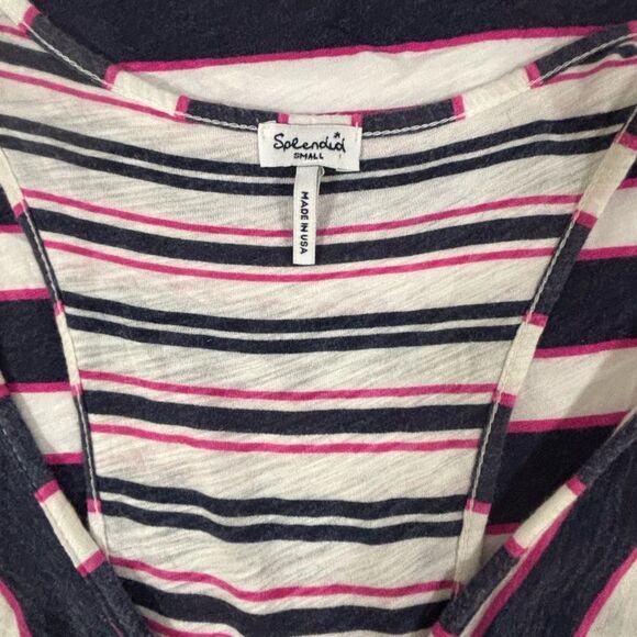 Splendid Navy White Pink Long Maxi Stripes Festival Preppy Sleeveless Dress S - Picture 4 of 13